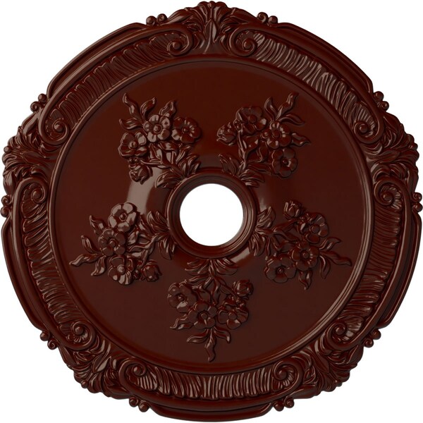 Ekena Millwork Attica with Rose Medallion (Canopies up to 4 1/2"), 26"OD x 3 3/4"ID x 1 1/2"P, Brushed Mahogany CM26ATBMF - main